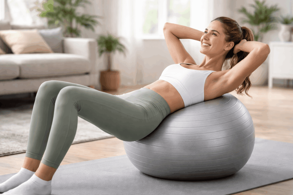 una persona que utiliza el mejor balón de pilates